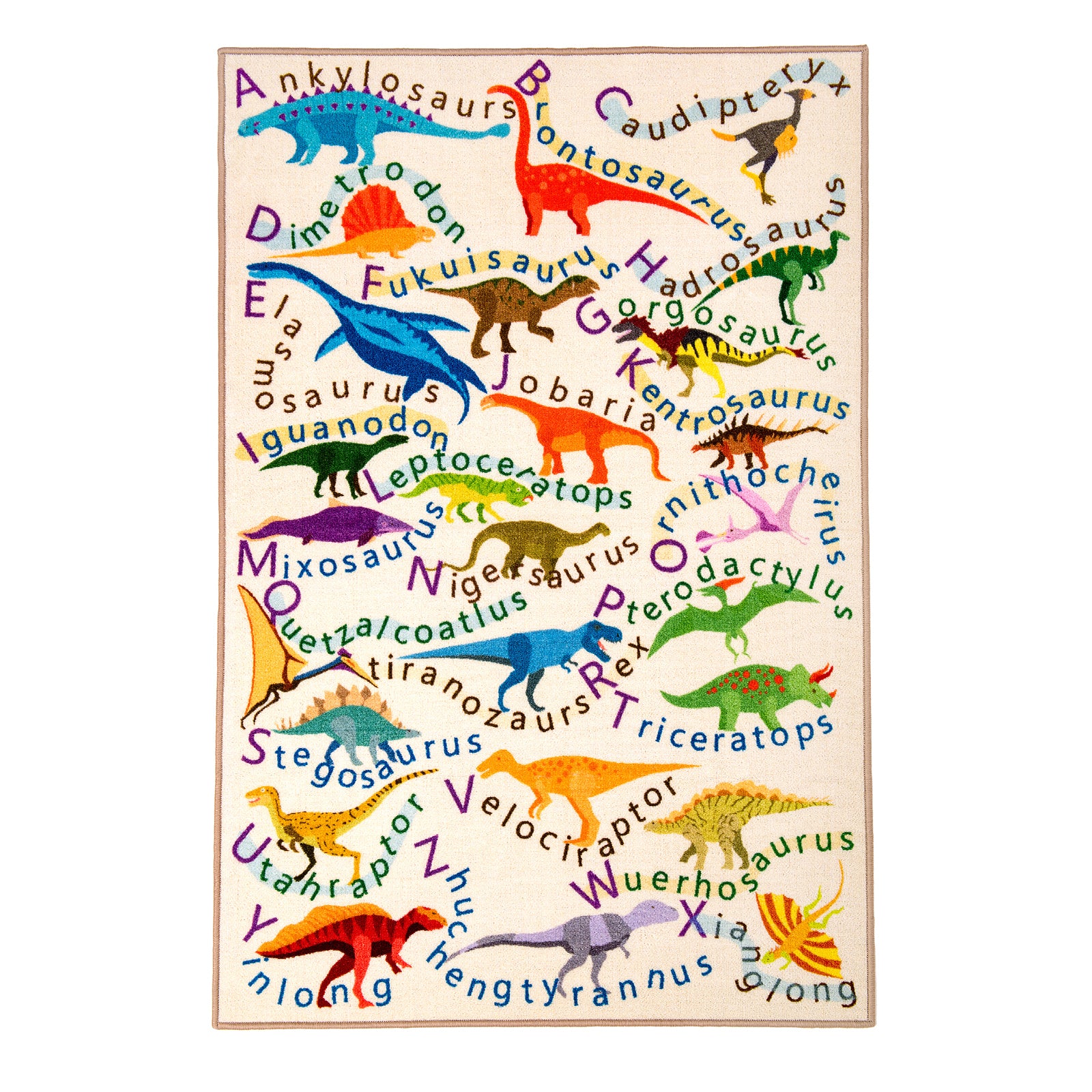 Boom Wild W002 Alphabet Dinosaur Kids Rug