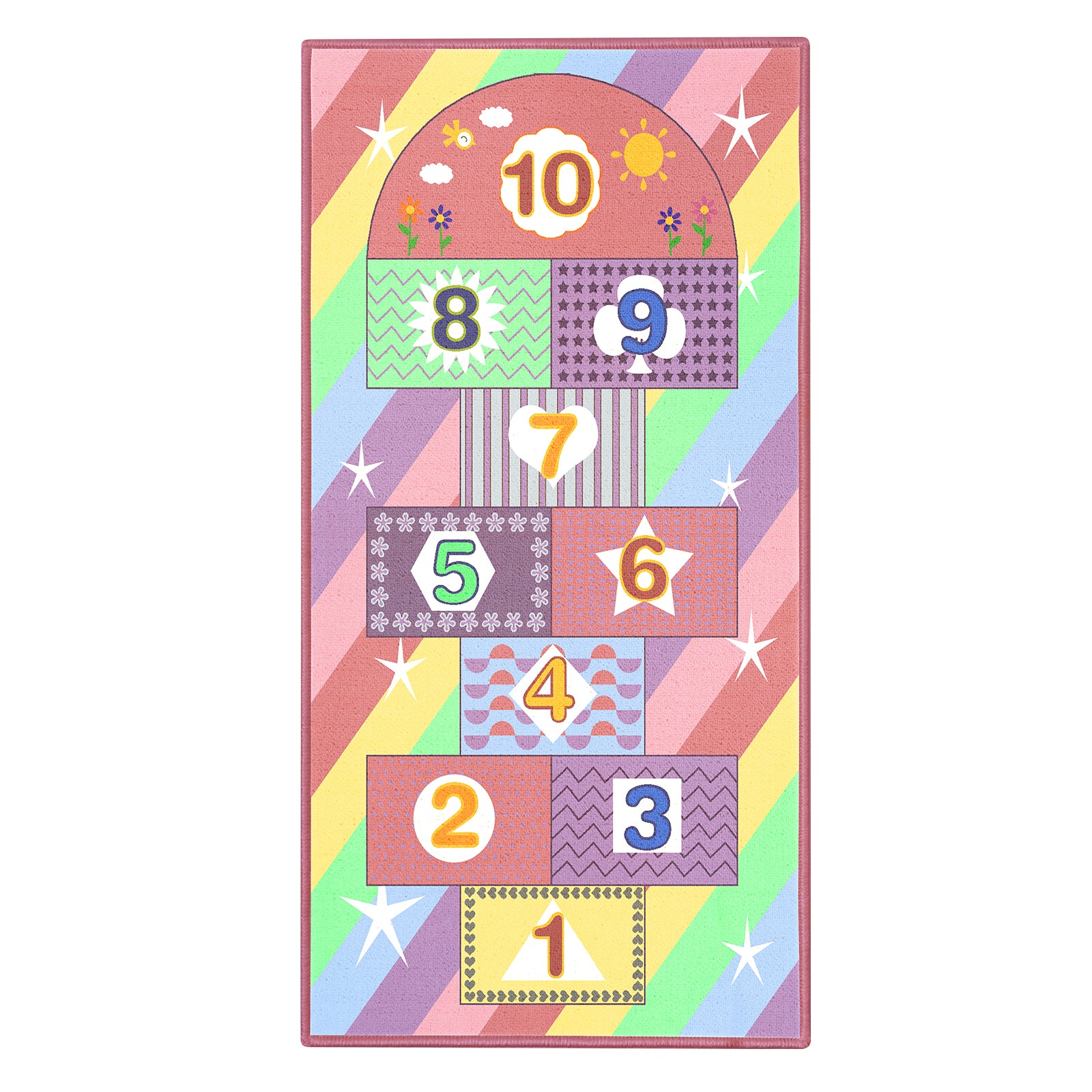 Boom Sport Hop002 Rainbow Hopscotch Kids Rug