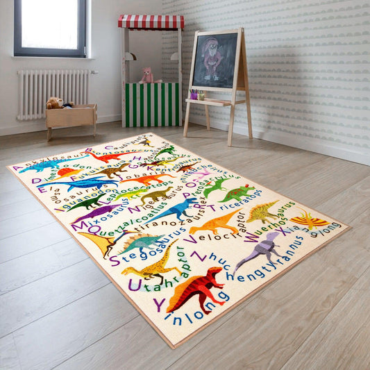 Kids Rug Dinosaur Rug Alphabet and Learning Carpet Area Rug Educational Rug for Playroom Classroom and Kids Room Nursery 39X59 Inches 01