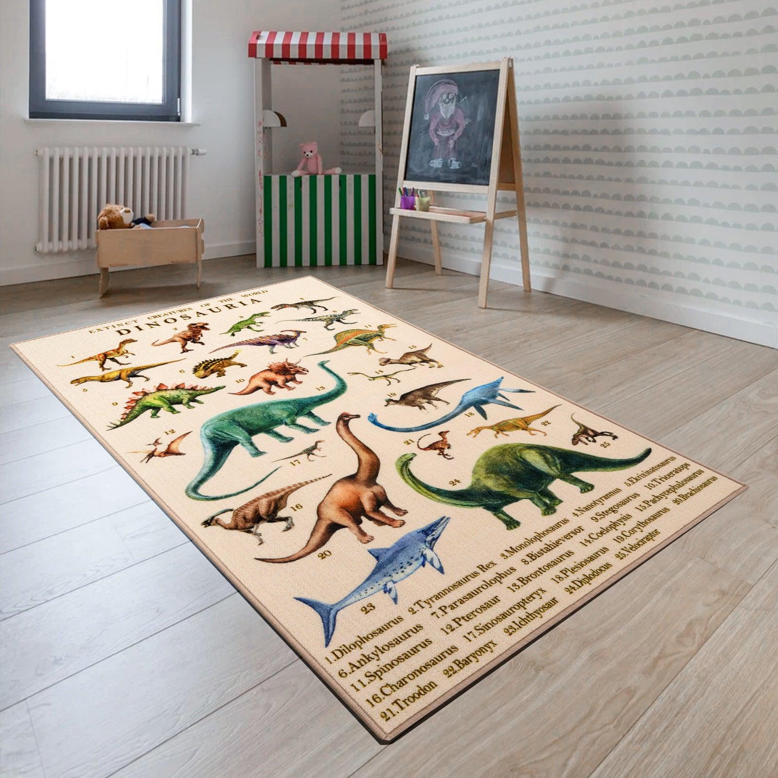 Booooom Jackson Dinosaur Rug Kids Rug 59X39 Area Rug Educational Rug for Playroom Nursery Classroom and Bedroom 01