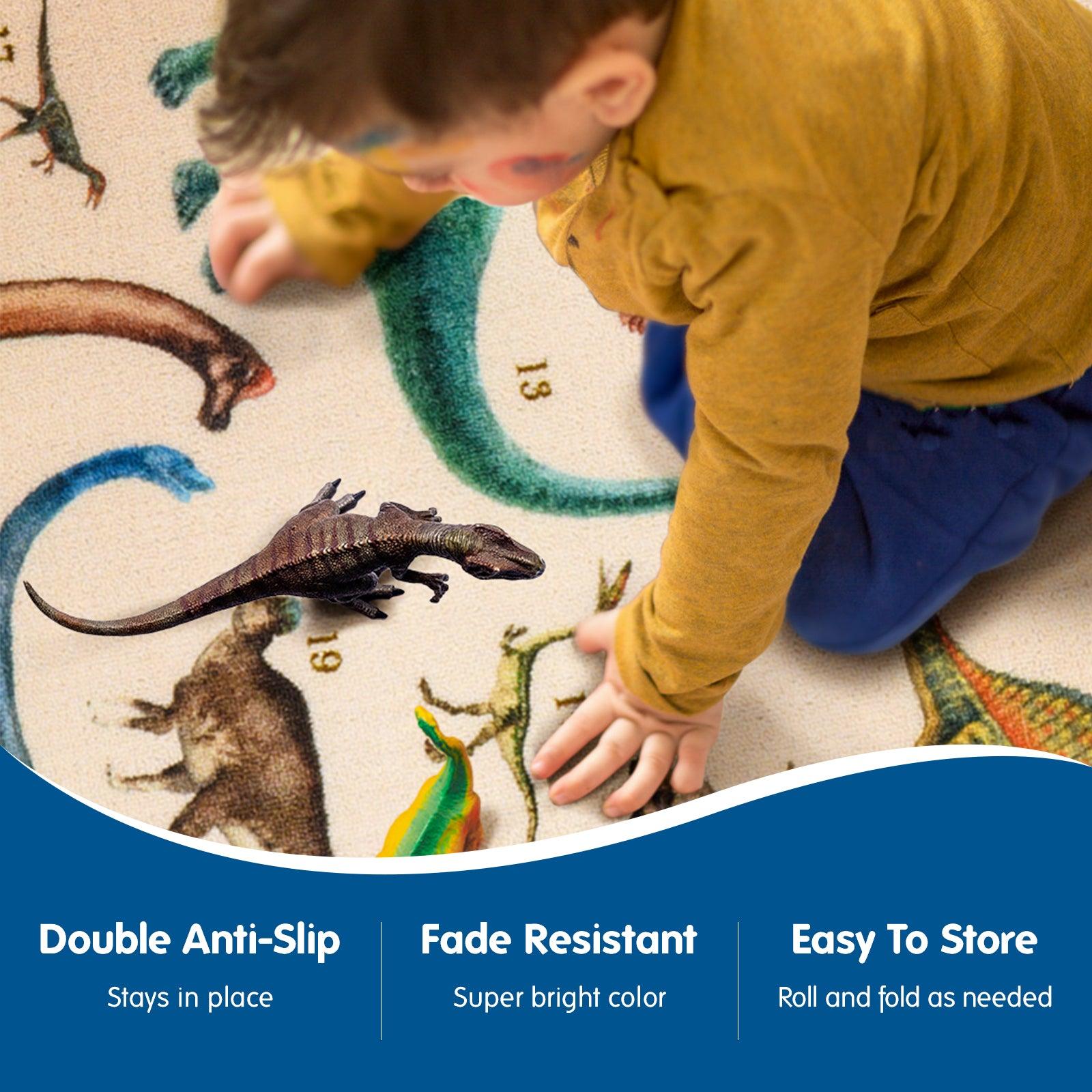 Booooom Jackson Dinosaur Rug Kids Rug 59X39 Area Rug Educational Rug for Playroom Nursery Classroom and Bedroom 03