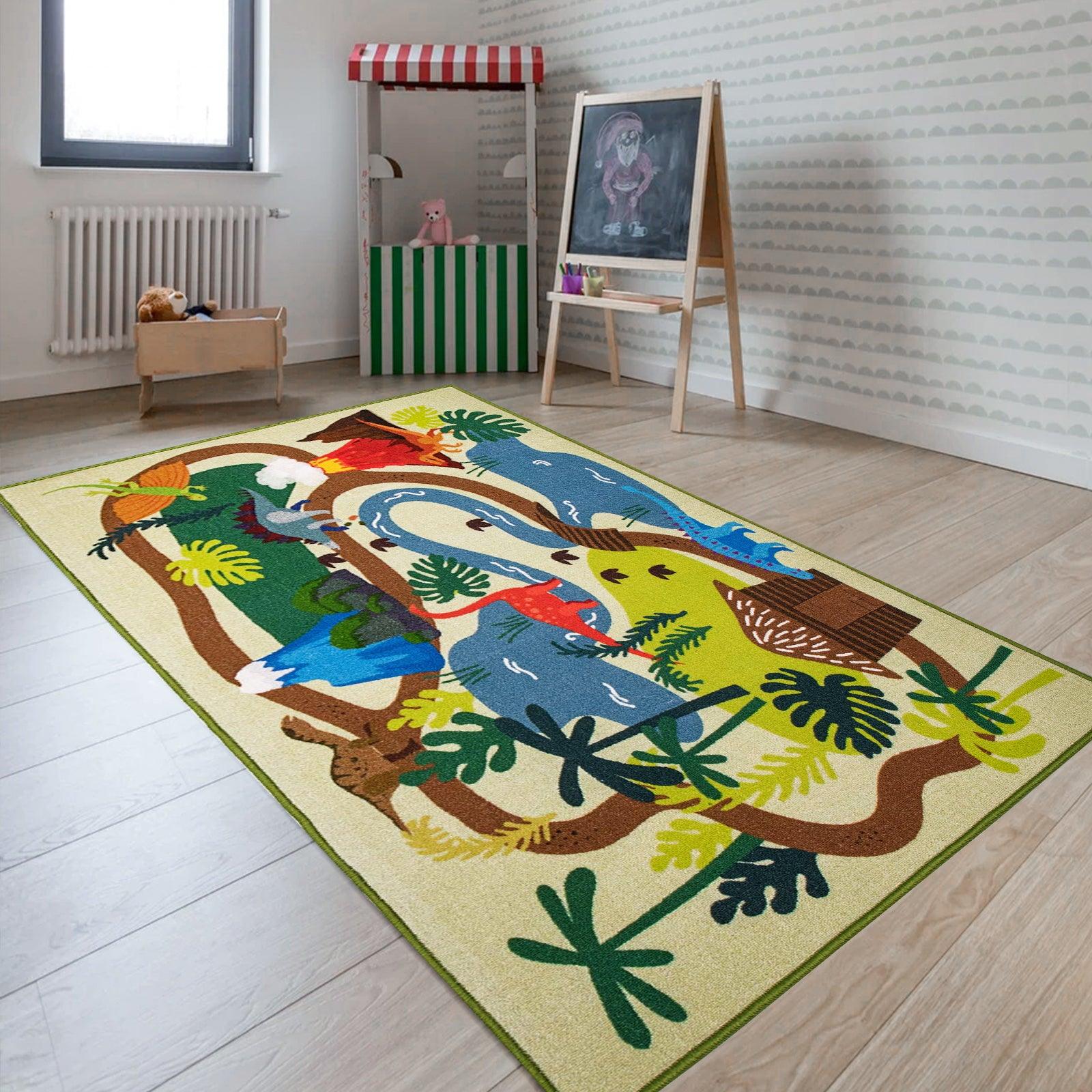 Kids Rug Dinosaur Rug Play Mat ,Non Slip Dinosaur Carpet for Baby Toddler Boys Girls,Soft Dinosaur Area Rug Play Rug for Room Bedroom Playroom Nursery Classroom 01