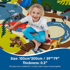 Kids Rug Dinosaur Rug Play Mat ,Non Slip Dinosaur Carpet for Baby Toddler Boys Girls,Soft Dinosaur Area Rug Play Rug for Room Bedroom Playroom Nursery Classroom 06
