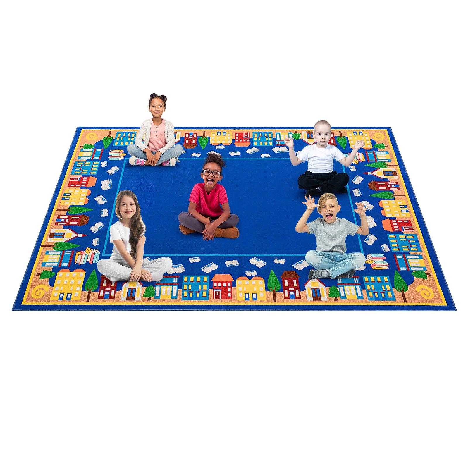 Booooom Jackson Classroom Carpets Kid Rug for Classroom Elementary, School Learning Area, Preschool Rugs for Classroom, 8'5"x 6'5"Reading Seat Area Rug Educational Carpet with Non-Slip Backing 05