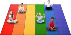 Booooom Jackson Classroom Carpets Elementary, Colorful Classroom Seating Rug for Nursery, School, Children's Classroom Area Rug Educational Carpet with Non-Slip Backing(Seats-24),13' x 7' 5"