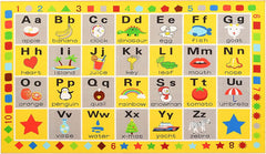  ABC Rug Kids Rug 59x39 inches Alphabet Educational Area Rug 39x59 inches,ABC 123 Shape Rug for Kids Playroom Nursery Daycare Classroom Bedroom,ABC Carpet Play Mat for Babies Toddlers Play Area Rugs 01