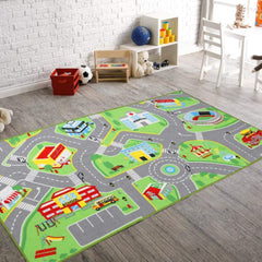 79"X40" Kids Rug Play mat for Toy Cars,Colorful and Fun Play Rugs with Roads for Bedroom and Kid Rooms, Car Rug to Have Hours of Fun on，Area Rug Mat with Non-Slip and No Chemical Smell Backing