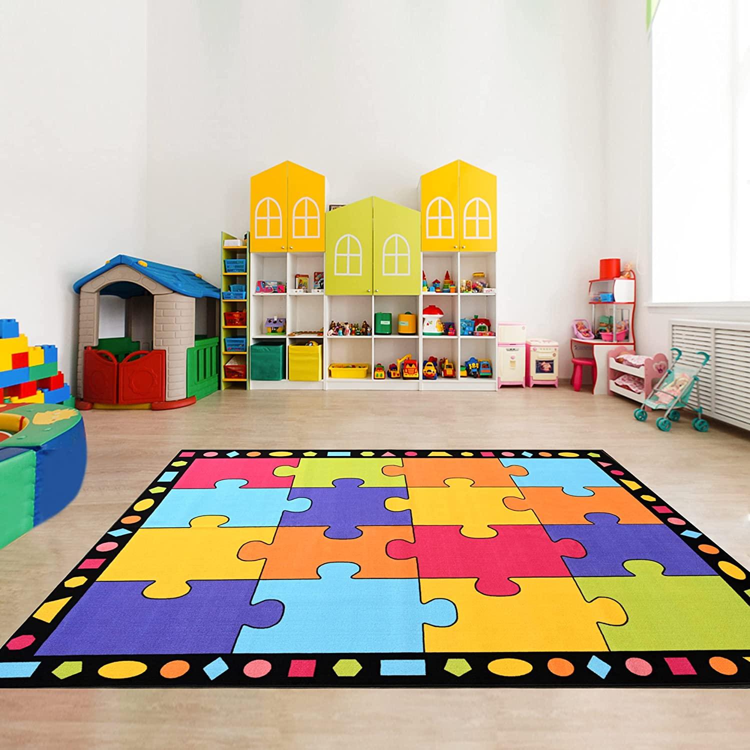 8'5"x 6'5" Kids Rug Children's Classroom Seating Rug for Nursery - BooooomJackson-Kids Rugs Carpet