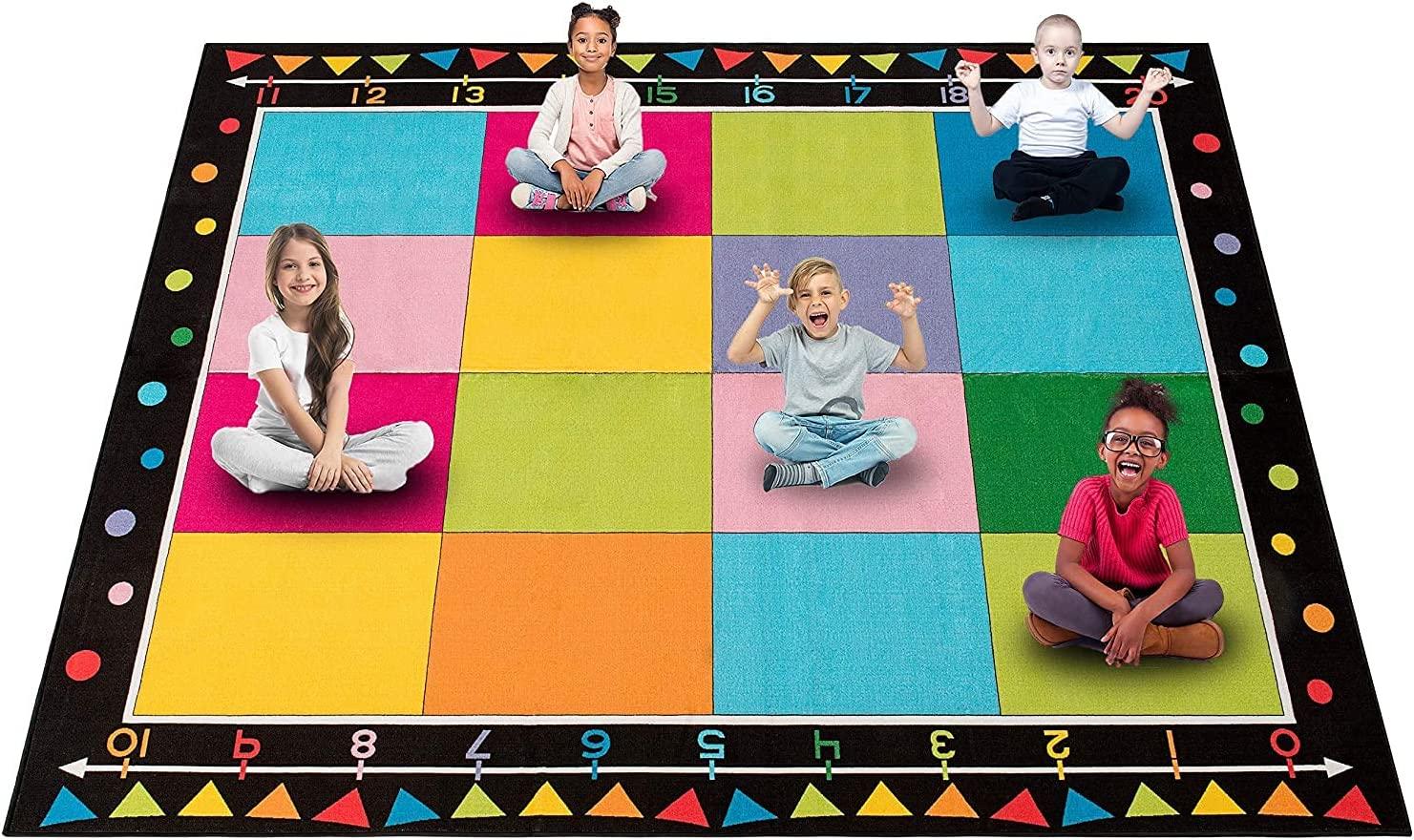Booooom Jackson Classroom Carpet, Children's Classroom Rug 8'5"x6'5”Kid Rug with Non-Slip Backing,Children's Classroom Educational Seating Carpet Elementary 05